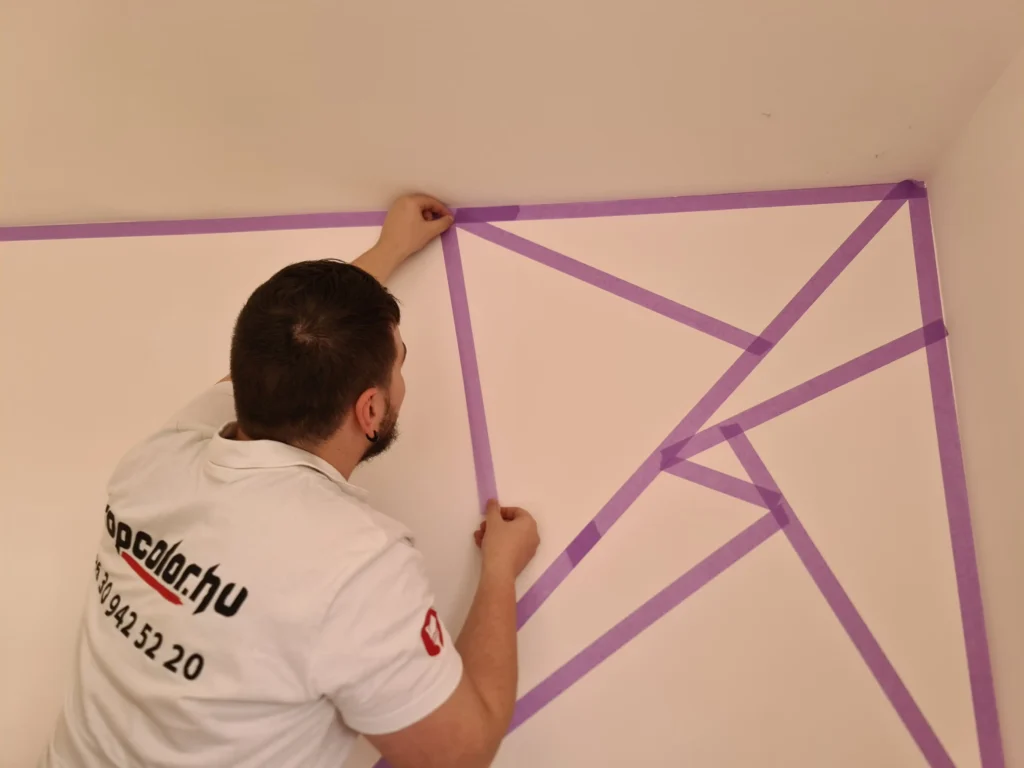 Geometrikus dekorfal kivitelezése 2